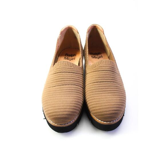 Ralph Migel Womens Slip On Wedge Heel Knit Loafers Brown Black Size 37 - Picture 2 of 7